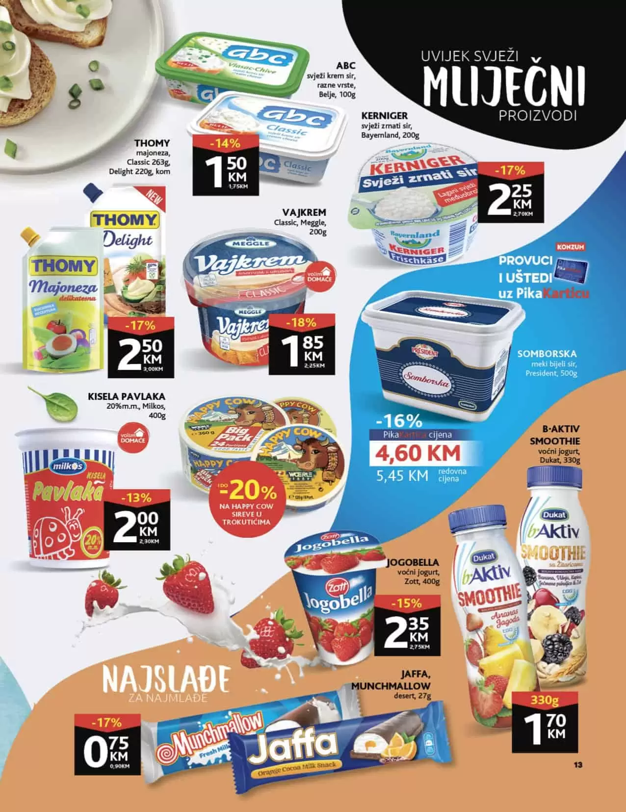 Konzum katalog donosi nam akcijske cijene! Ova super ponuda traje u periodu 14.03-21.03.2022. godine. Uštedite novac, kupujte po akcijskim sniženim cijenama!