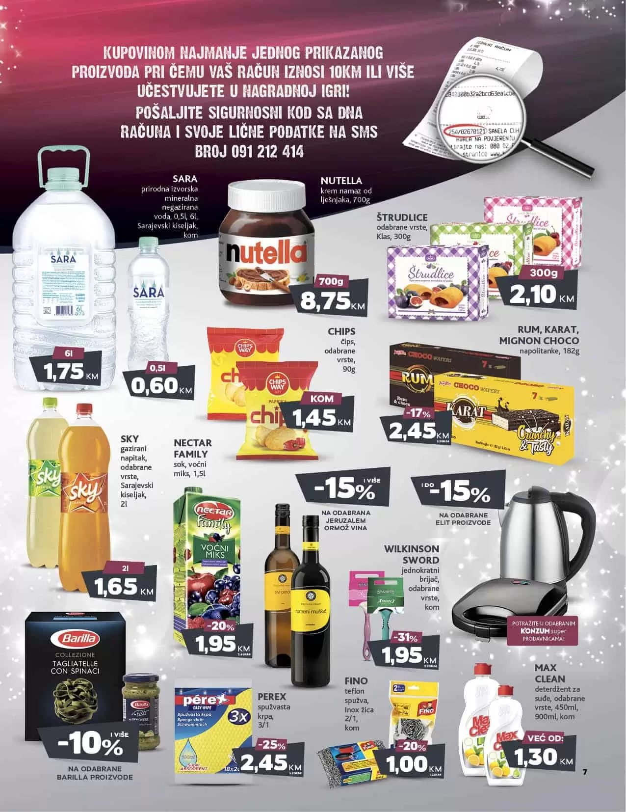 Velika nagradna igra Konzuma i Mercatora. U Mercaoru i Konzumu kupuj sa novim Kadjarom kući otputuj. Novi Konzum katalog donosi vam akcijske cjene prehrane, kucne hemije i opreme, prozivoda za njegu lica i tijela. Velik izbor kozmetike za bebe i pelena za bebe po snženim cijenama ceka na vas. 