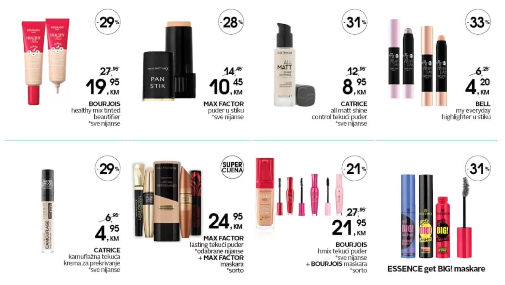Samo u petak 11.03. u cm cosmetic marketu očekuje vas popust do 50%. Na popustu možete pronaći make up proizvode, parfeme, proizvode za njegu lica i tijela. Očekuje vas i velik izbor čarapa po sniženim cjenama. cm shopping day! 