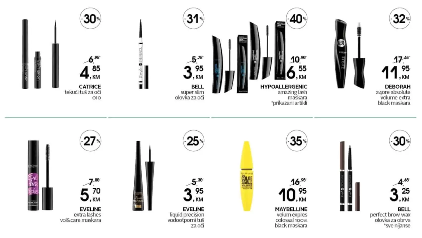 Samo u petak 11.03. u cm cosmetic marketu očekuje vas popust do 50%. Na popustu možete pronaći make up proizvode, parfeme, proizvode za njegu lica i tijela. Očekuje vas i velik izbor čarapa po sniženim cjenama. cm shopping day! 