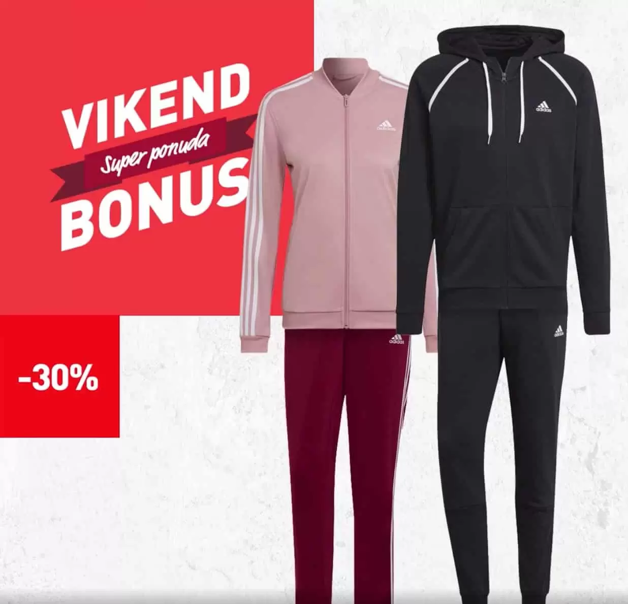 Ostvarite 30 i 20% popusta na odabrane artikle iz novih INTERSPORT kolekcija! U ponudi su odabrane adidas trenerke, dječiji bicikli-guralice, Nike patike i oprema za fudbal. Intersport Vikend Bonus 18-21.03.2022. godine!