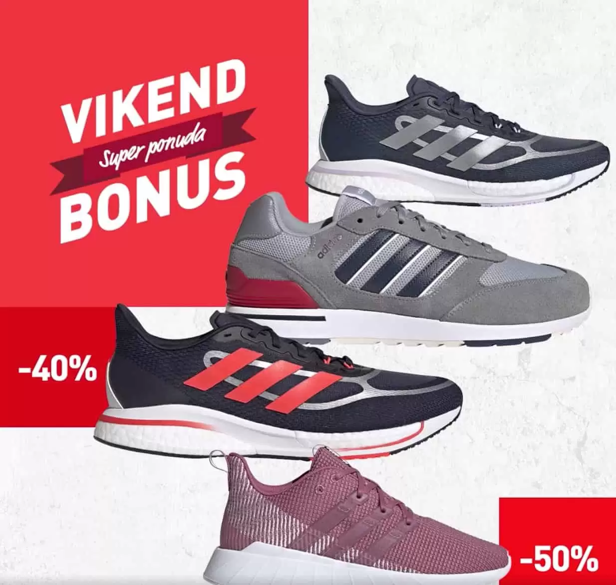 Vikend Bonus u Intersport radnjama donos nam popuste i do 50%! Iskoristite super snizenja na patike/tene, sportsku odjecu, biickla. 