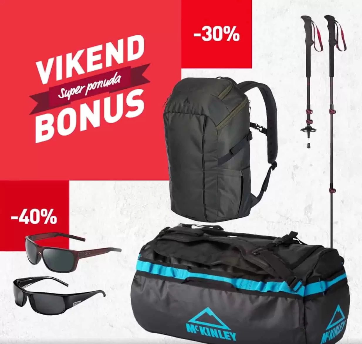 Vikend Bonus u Intersport radnjama donos nam popuste i do 50%! Iskoristite super snizenja na patike/tene, sportsku odjecu, biickla., odjecu i opremu za planinarenje. 