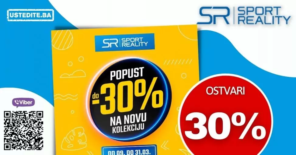 Vrijeme je za dobar shopping! Ostvarite do 30% popusta na izdvojenu ponudu iz nove kolekcije samo u Sport Reality prodavnicama! Sport Reality do 30% popusta na novu kolekciju! 