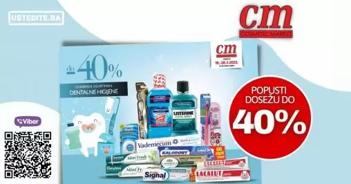 Osmijeh je kriva koja sve ispravlja. Samo u cm cosmetic market-u Dentalni poizvodi sniženi do 40% 18-20.03.2022. godine!