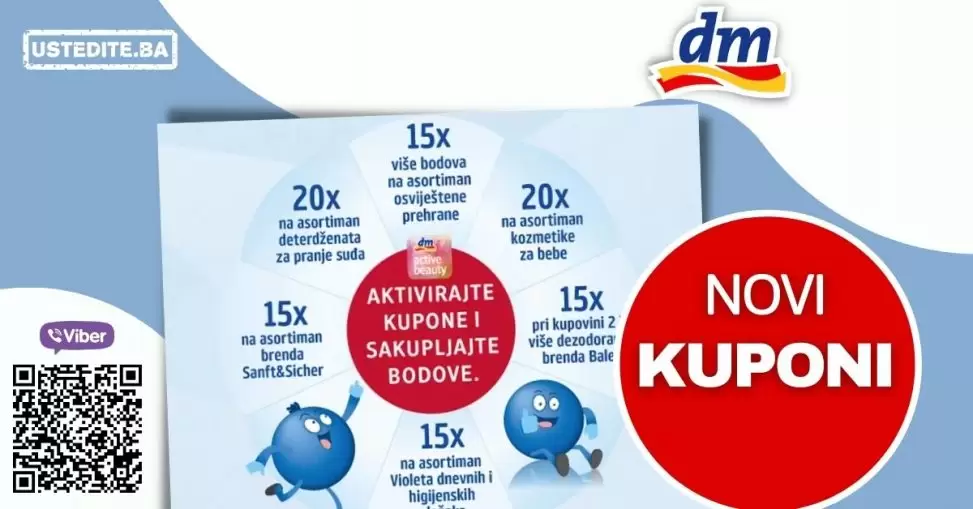 dm kuponi! Aktiviraj dm kupon za više bodova i veću uštedu! dm ACTIVE BEAUTY KARTICA donosi uštede!