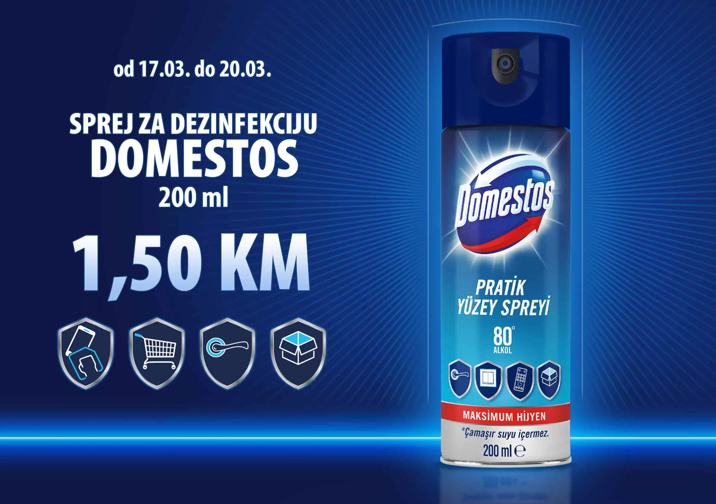 Mega Diskont sniženje Domestos sprej za dezinfekciju samo 1,50 KM!