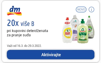 dm kuponi! Aktiviraj dm kupon za više bodova i veću uštedu! dm ACTIVE BEAUTY KARTICA donosi uštede!
