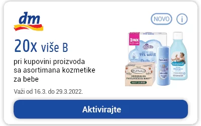 dm kuponi! Aktiviraj dm kupon za više bodova i veću uštedu! dm ACTIVE BEAUTY KARTICA donosi uštede!