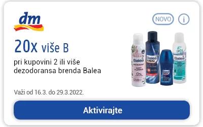 dm kuponi! Aktiviraj dm kupon za više bodova i veću uštedu! dm ACTIVE BEAUTY KARTICA donosi uštede!