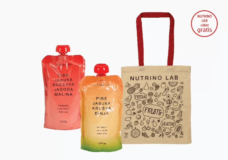 Nutrino Lab  U vašoj omiljenoj dm prodavnici kupi bilo koja dva NUTRINO LAB voćna pirea od 200 g. Na kasi preuzmite Nutrino Lab ceker na poklon