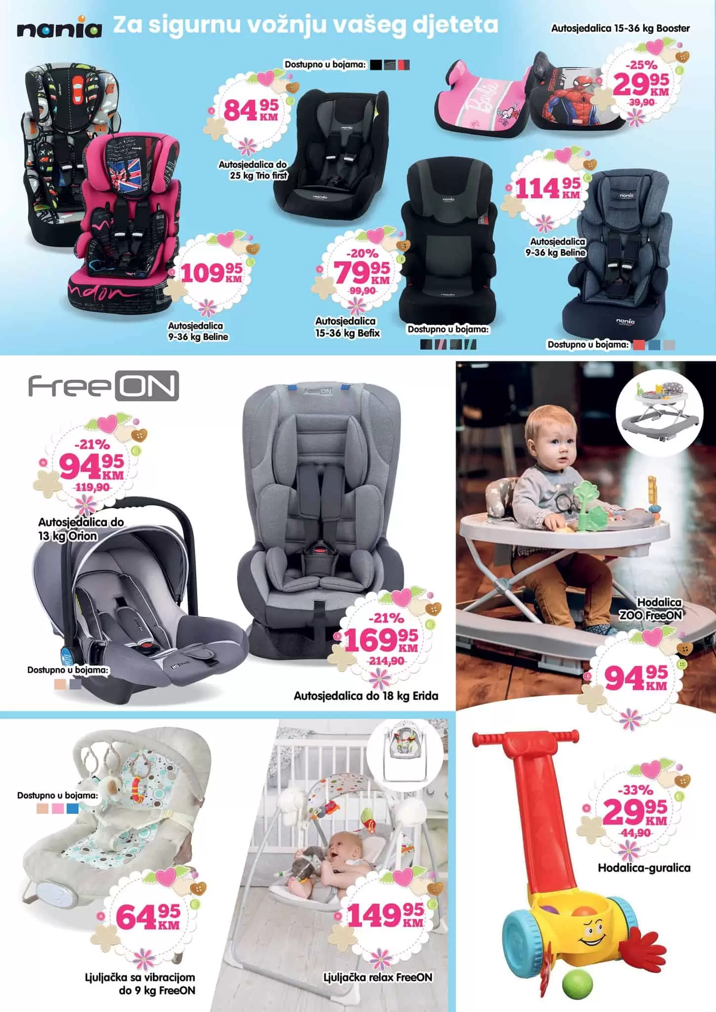 Za sigurnu vožnju vašeg djeteta. Autosjedalice već od 79,95 KM, Booster samo 29,95 KM.