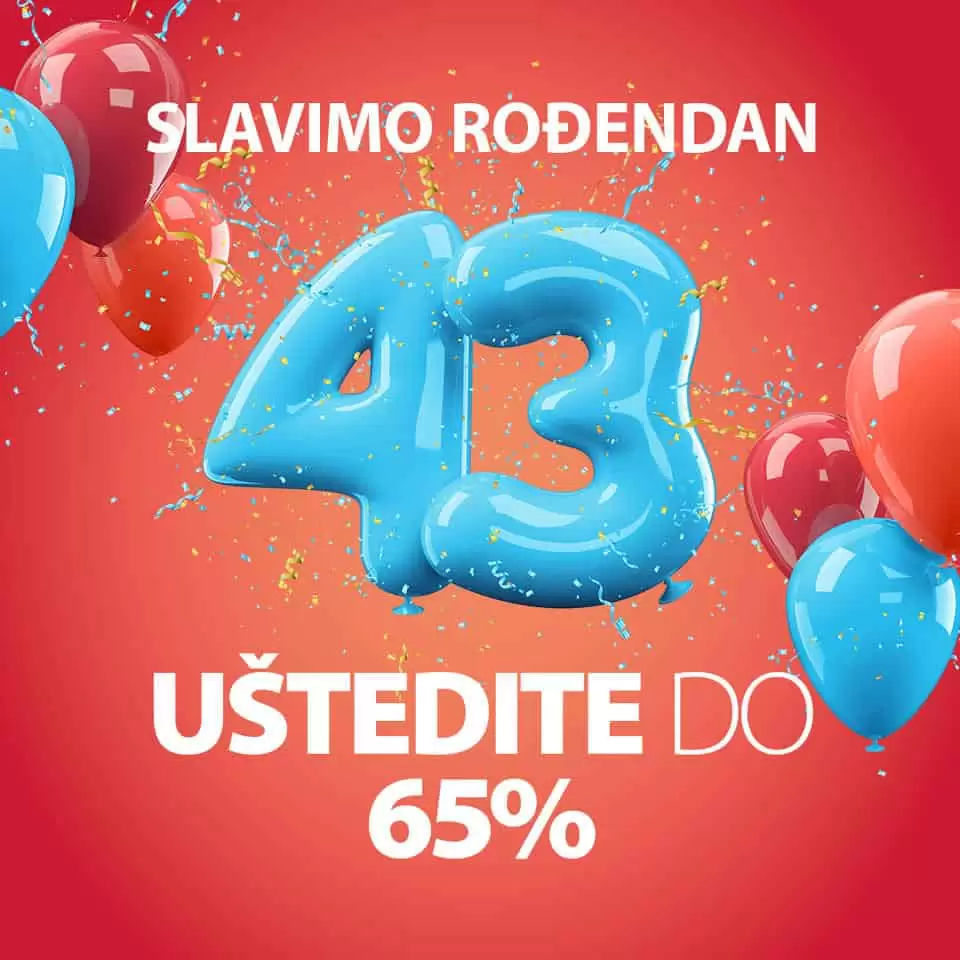 Jysk slavi 43 rodjendan! Daruje nas popustom i do 65%! Pogledajte JYSK katalog i uzivajte u akcijskim cijenama!