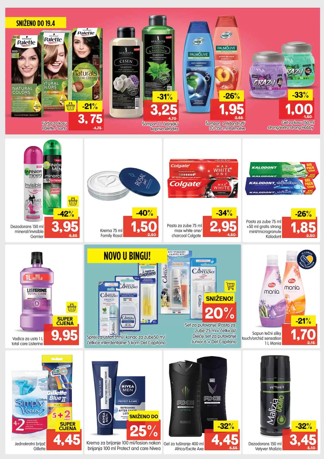 Bingo katalog donosi nam SENZACIONALNE cijene! Bingo kataloska akcija donosi nam popuste do 57%! Iskoristite akcijske cijene hrane, deterdzenata, pelena za bebu, prozvoda za njegu lica i tijela.