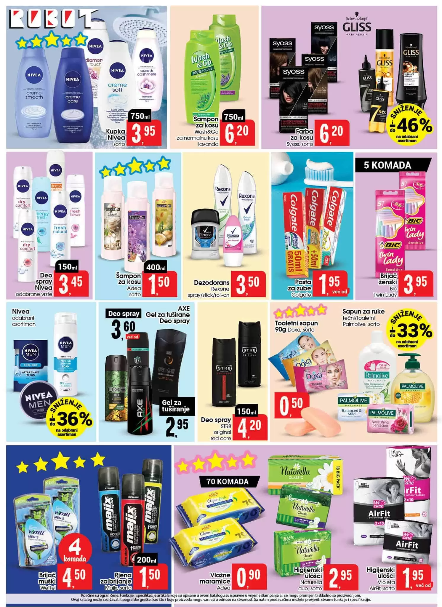 Sjajna ponuda u novom Robot katalog-u! Akcijske cijene hrane, kućne hemije, namještaja, bijele  ugradbene tehnike, odjeće... Pogledajte i uštedite! Robot kataloška akcija 31.03-17.04.2022. godine!
