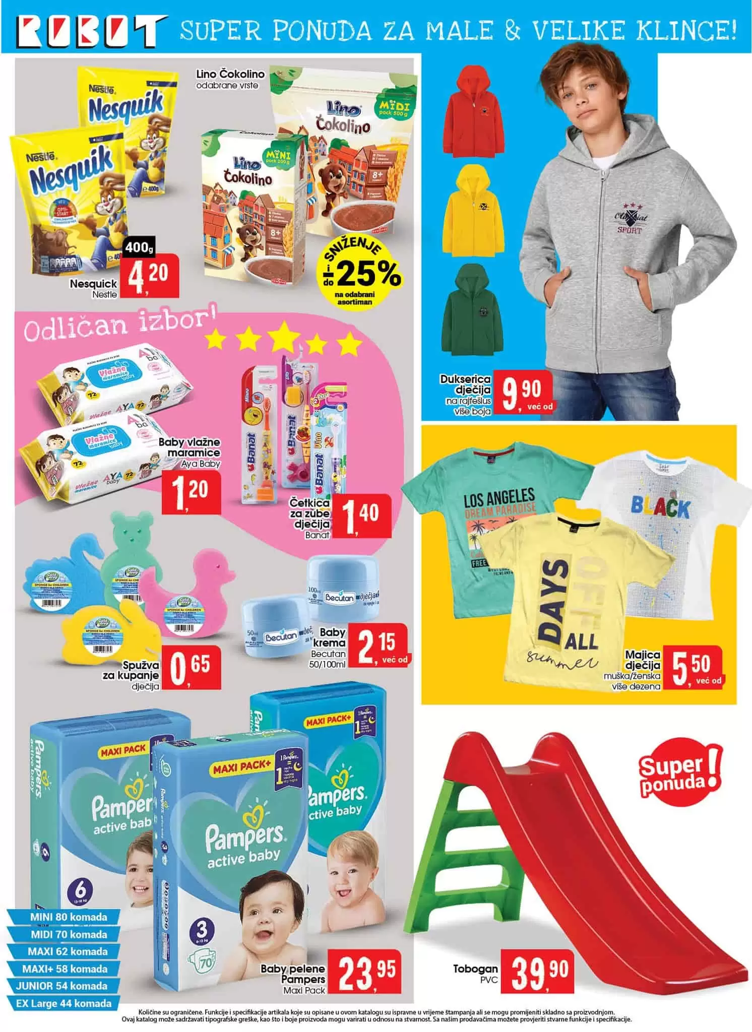 Sjajna ponuda u novom Robot katalog-u! Akcijske cijene hrane, kućne hemije, namještaja, bijele  ugradbene tehnike, odjeće... Pogledajte i uštedite! Robot kataloška akcija 31.03-17.04.2022. godine!