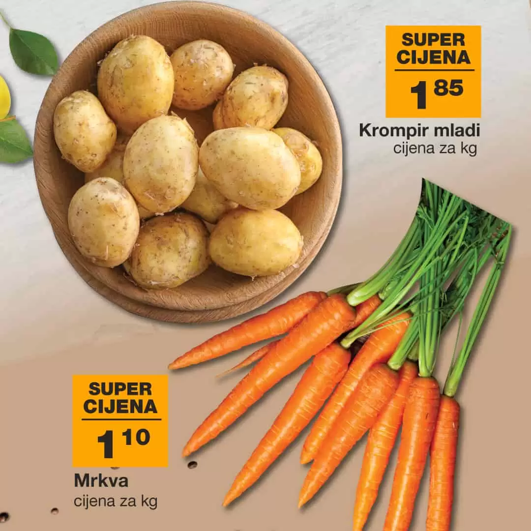 Mercator akcija za pocetak sedmice donoosi nam super cijene jabuka, zelene salate, krastavaca, mrkve, luka i krompira.  Potrazite i junjeci but po akcijskoj cijeni. Obradovat ce vas i snizena cijena meggle jogurta i perutnine ptuj salame. 
