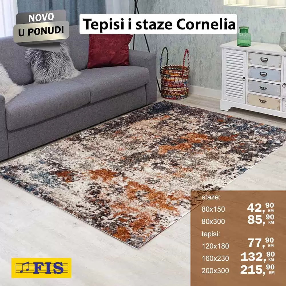 Samo u Fis prodajnim centrma tepisi i staze Cornelia već od 42,90 KM