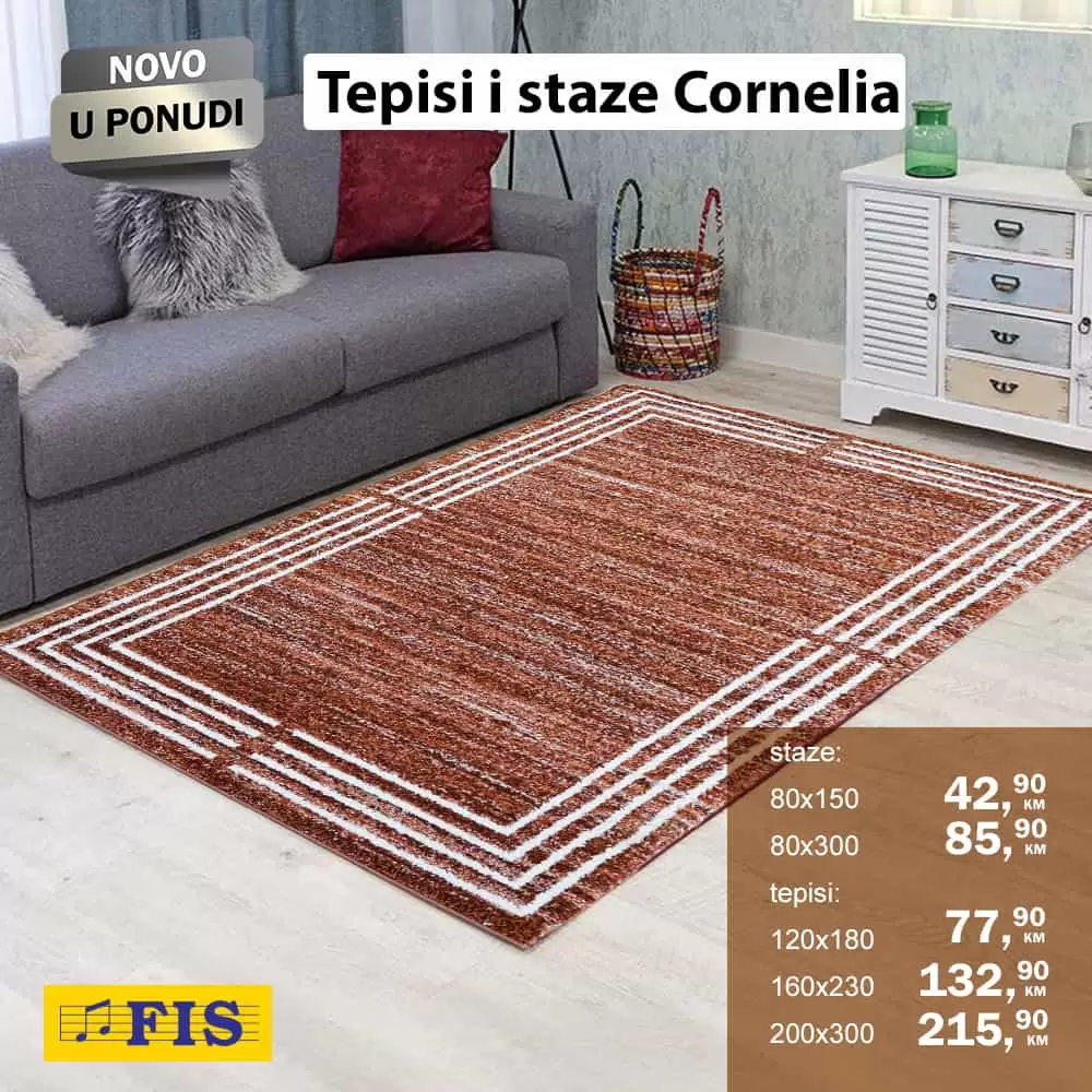 Samo u Fis prodajnim centrma tepisi i staze Cornelia već od 42,90 KM