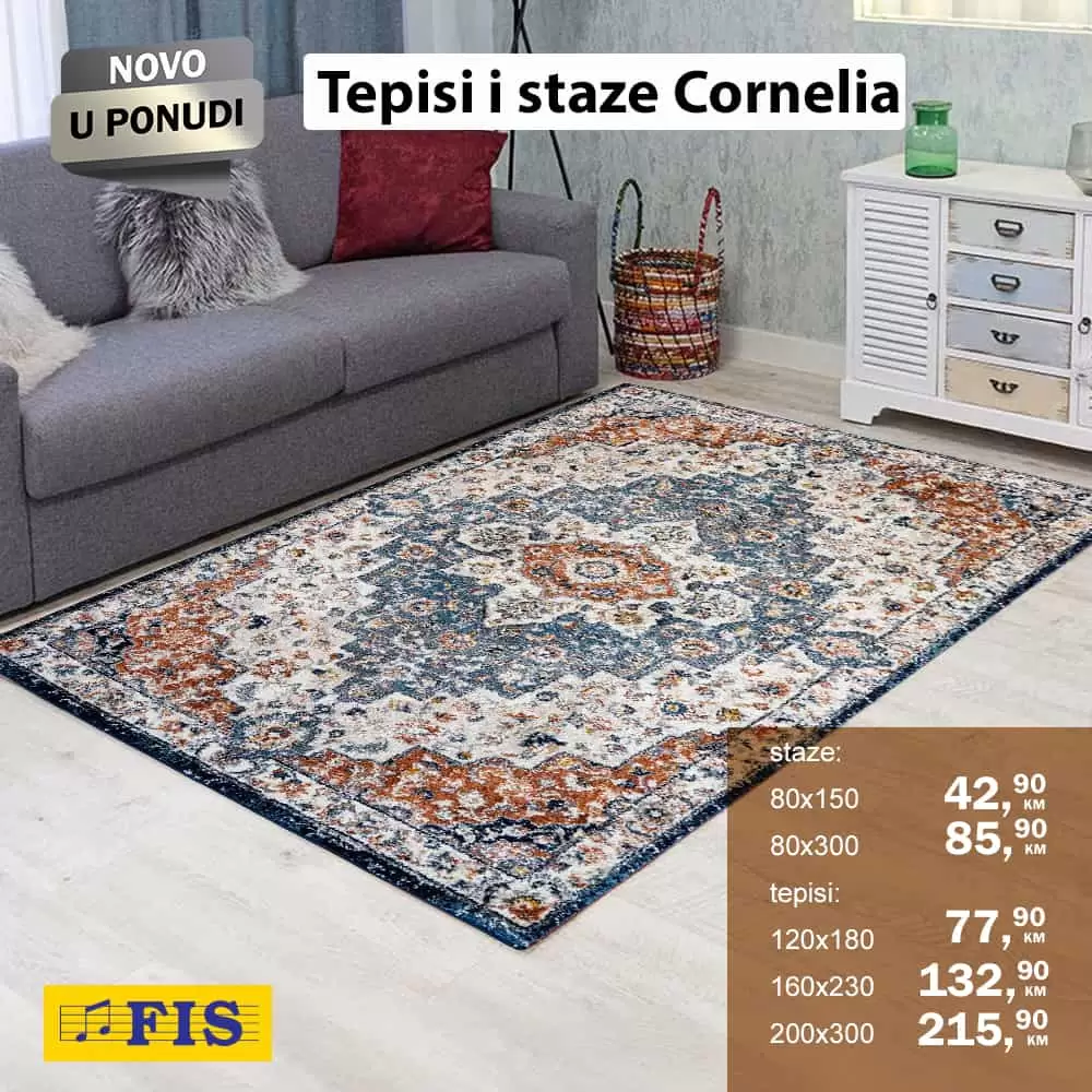 Samo u Fis prodajnim centrma tepisi i staze Cornelia već od 42,90 KM