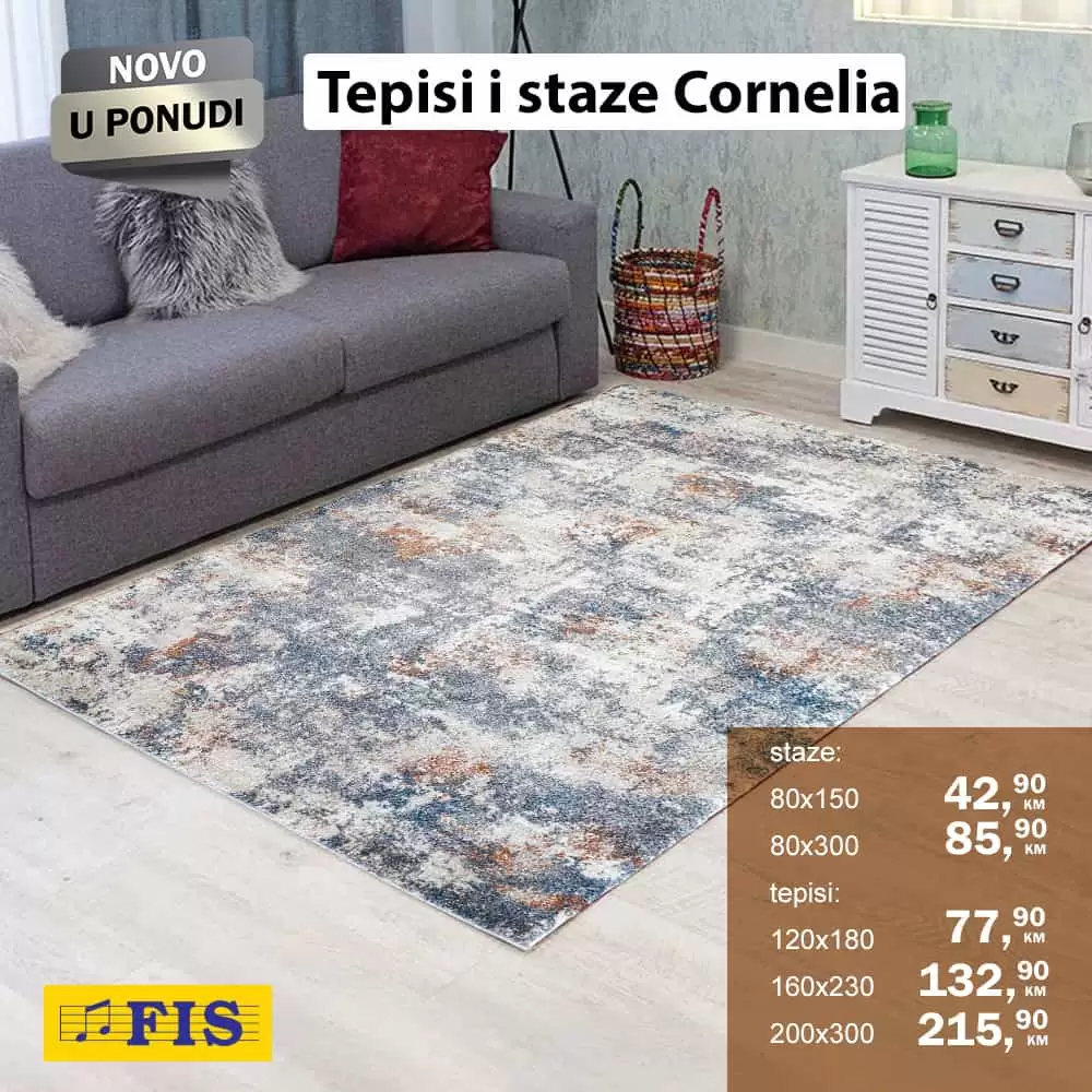 Samo u Fis prodajnim centrma tepisi i staze Cornelia već od 42,90 KM