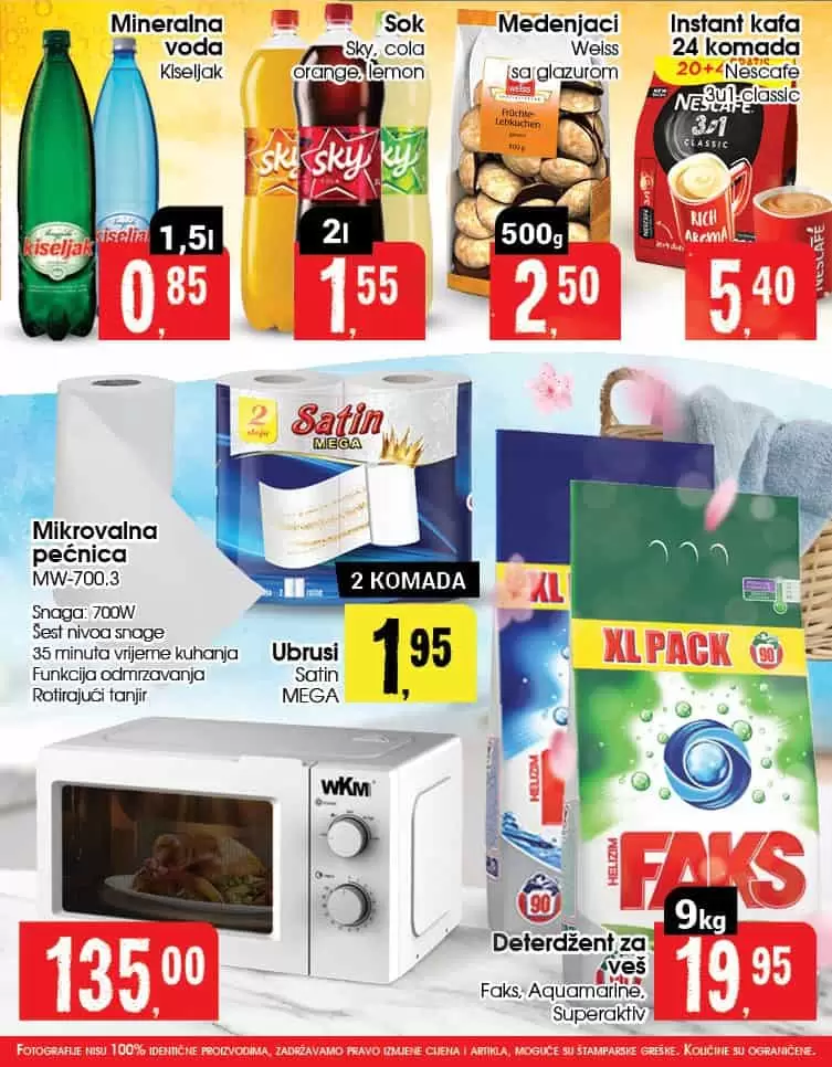 Robot-ova akcija za početak sedmice donosi nam super cijene svježeg crvenog mesa, voća, povrća, mliječnih prozivoda! Čeka vas i akcijska cijena mikrovalne pećnice. Vaša je za samo 135 KM.  Robot Katalog 04-06.04.2022. godine!