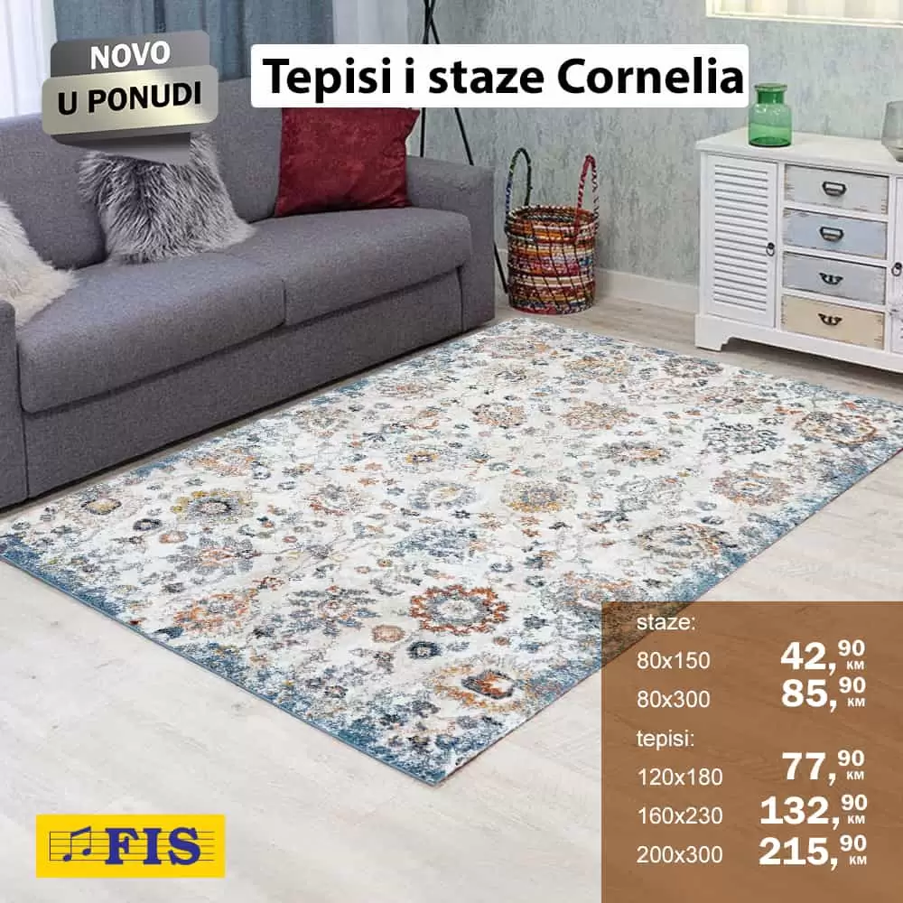 Samo u Fis prodajnim centrma tepisi i staze Cornelia već od 42,90 KM