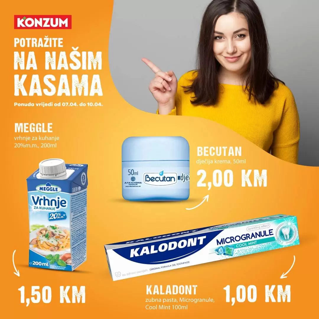PONUDA KOJA SE NE PROPUŠTA! Potražite na kasama Konzum prodavnica proizvode po fantastičnim cijenama.