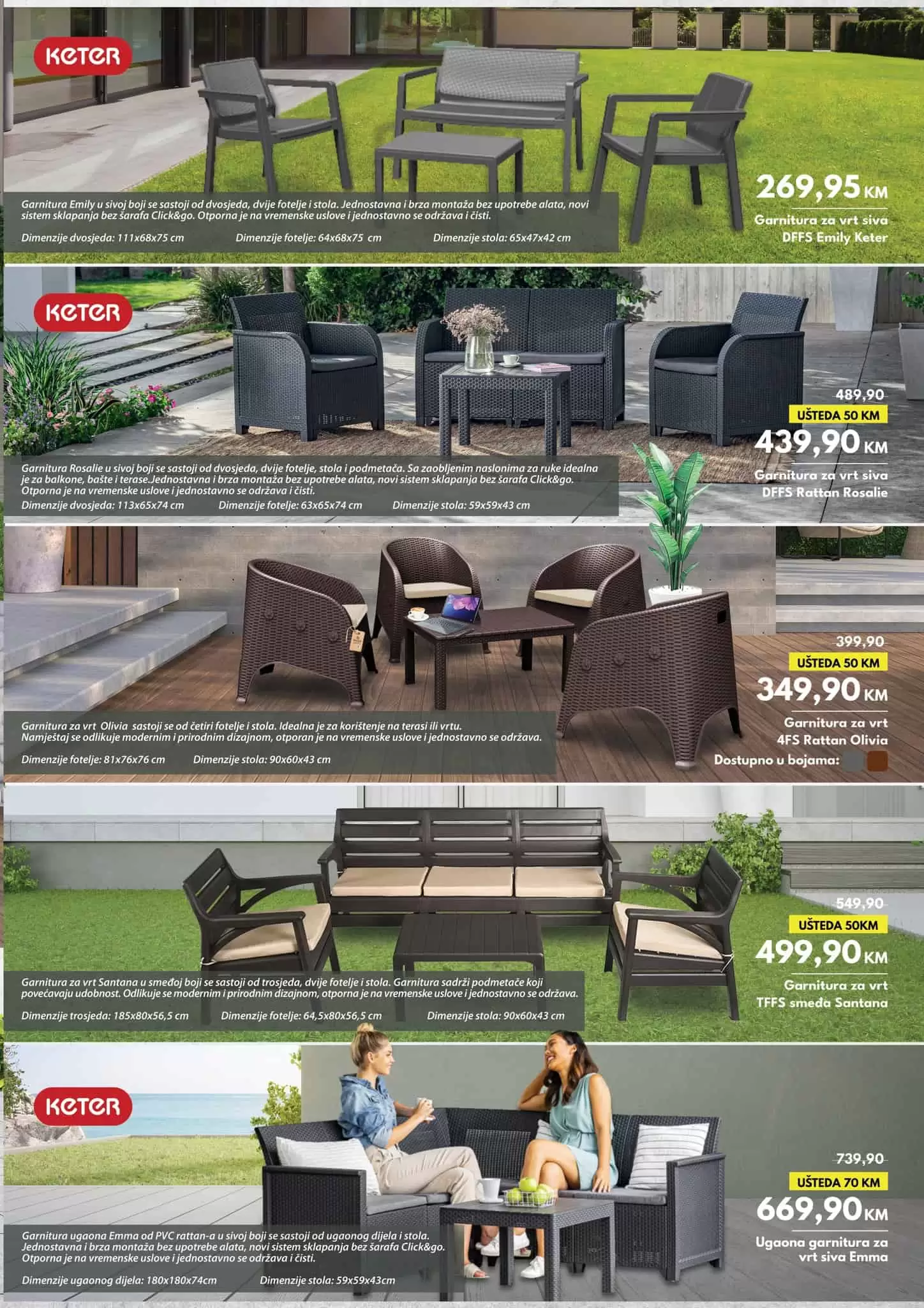 Veliki izbor garnitura za vrt potražite u novom Bingo katalogu! Garniture za vrt možete kupiti već od 269,95 KM.