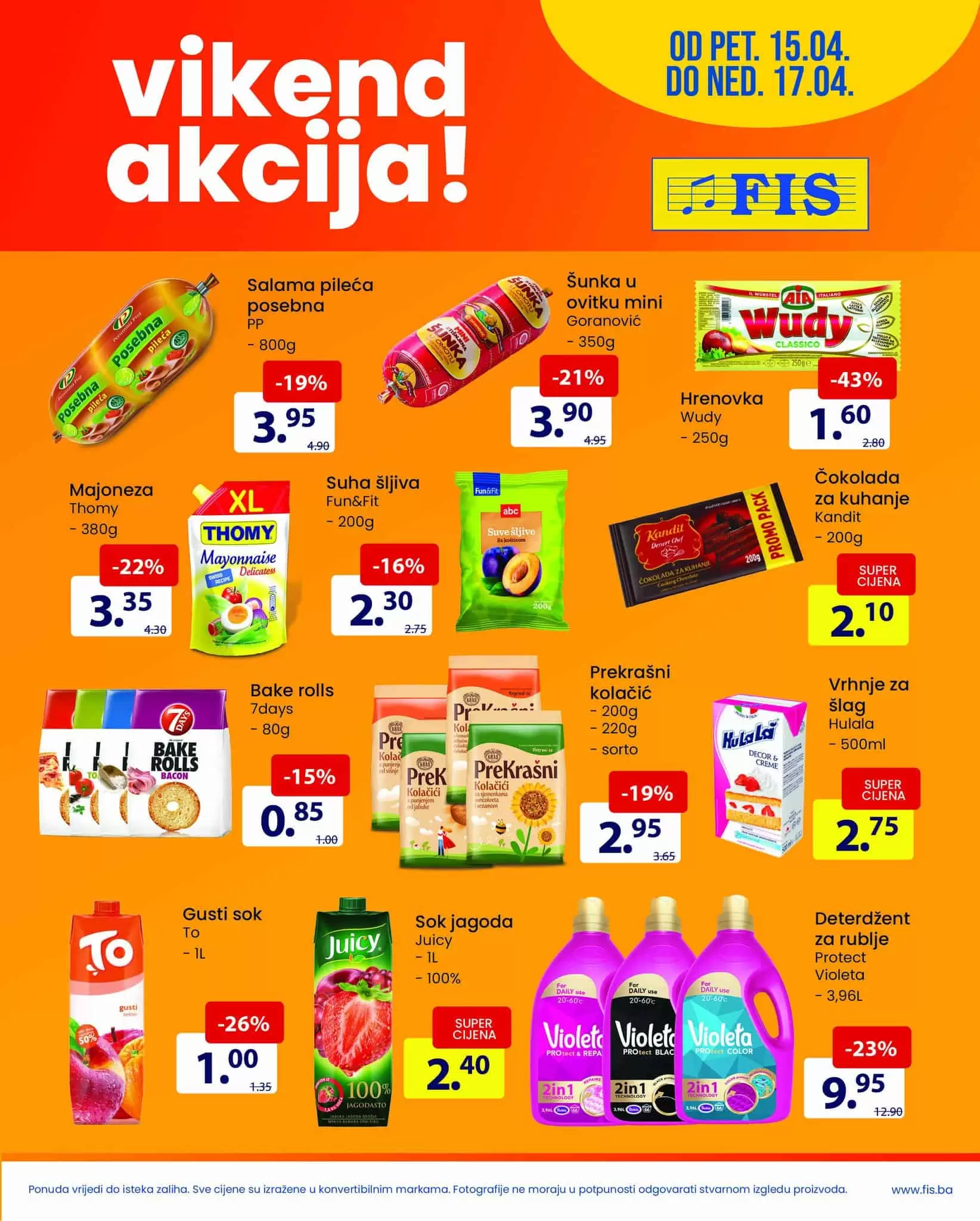 Fis vikend akcija donosi nam super cijene maslinovog ulja, sira Edamer i Gouda, Oraha jezgra. Kupujte po akcijskim cijenama!