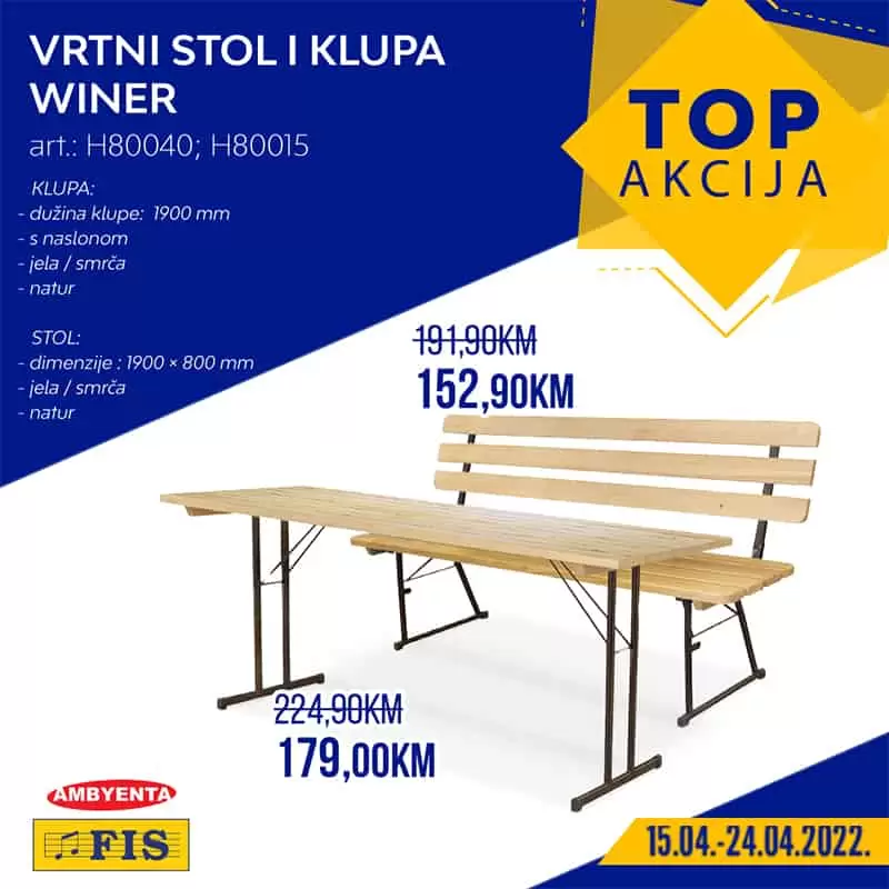 Fis TOP akcija donosi nam super cijene namjestaja, odjece, obuce. Iskoristite Fis katalog i kupujte po akcijskim cijenama!