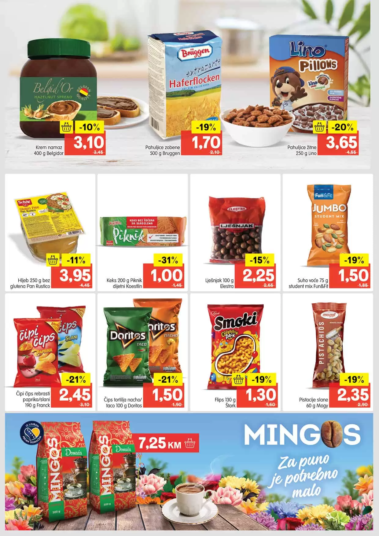 Hljeb bez glutena 250 g Pan Rustico snižen 11%. Kupite ga po akcijskoj cijeni od 3,95 KM.