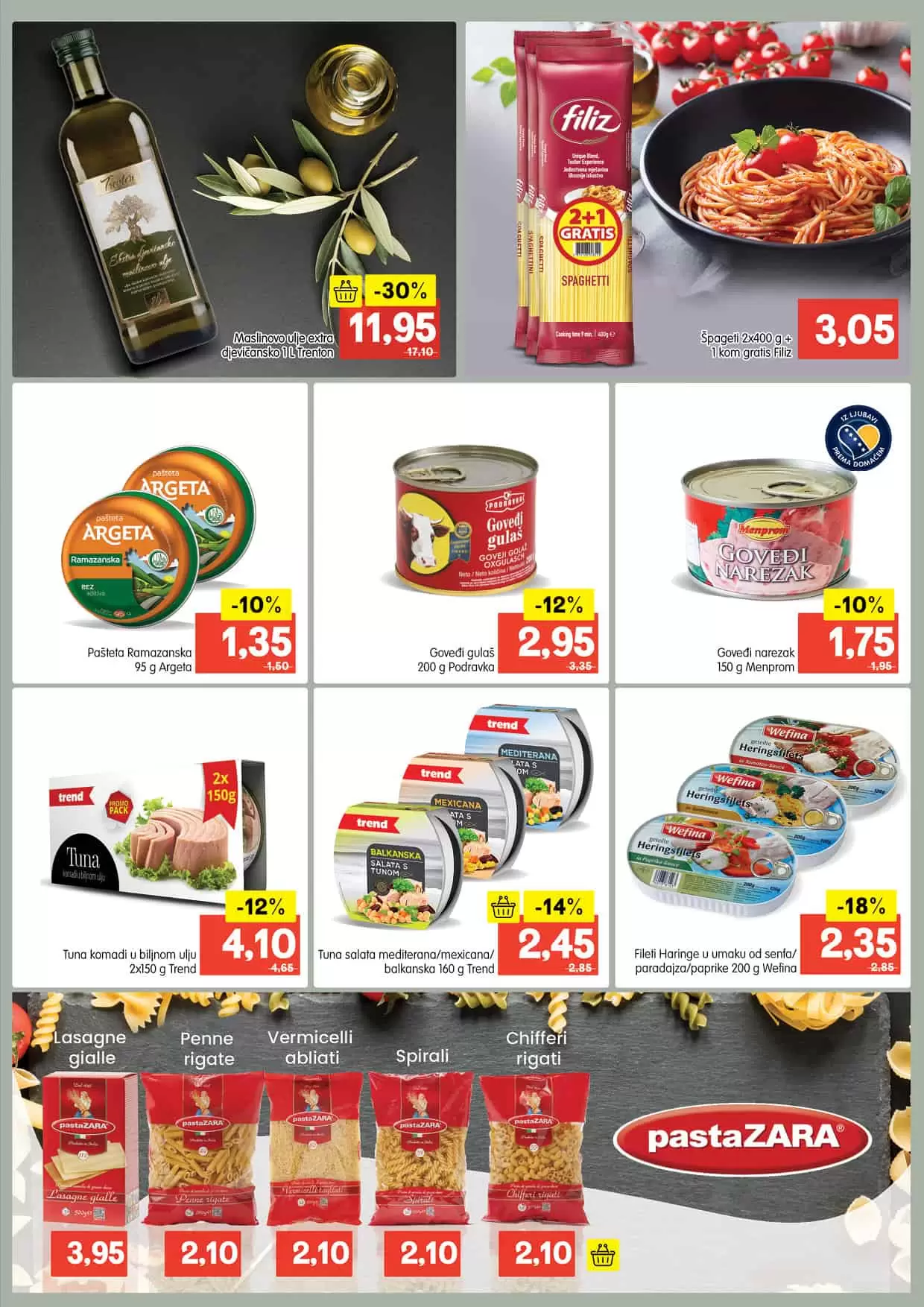 Bingo akcija: Špageti Fliz 2x400 g+1 kom GRATIS samo 3,05 KM.