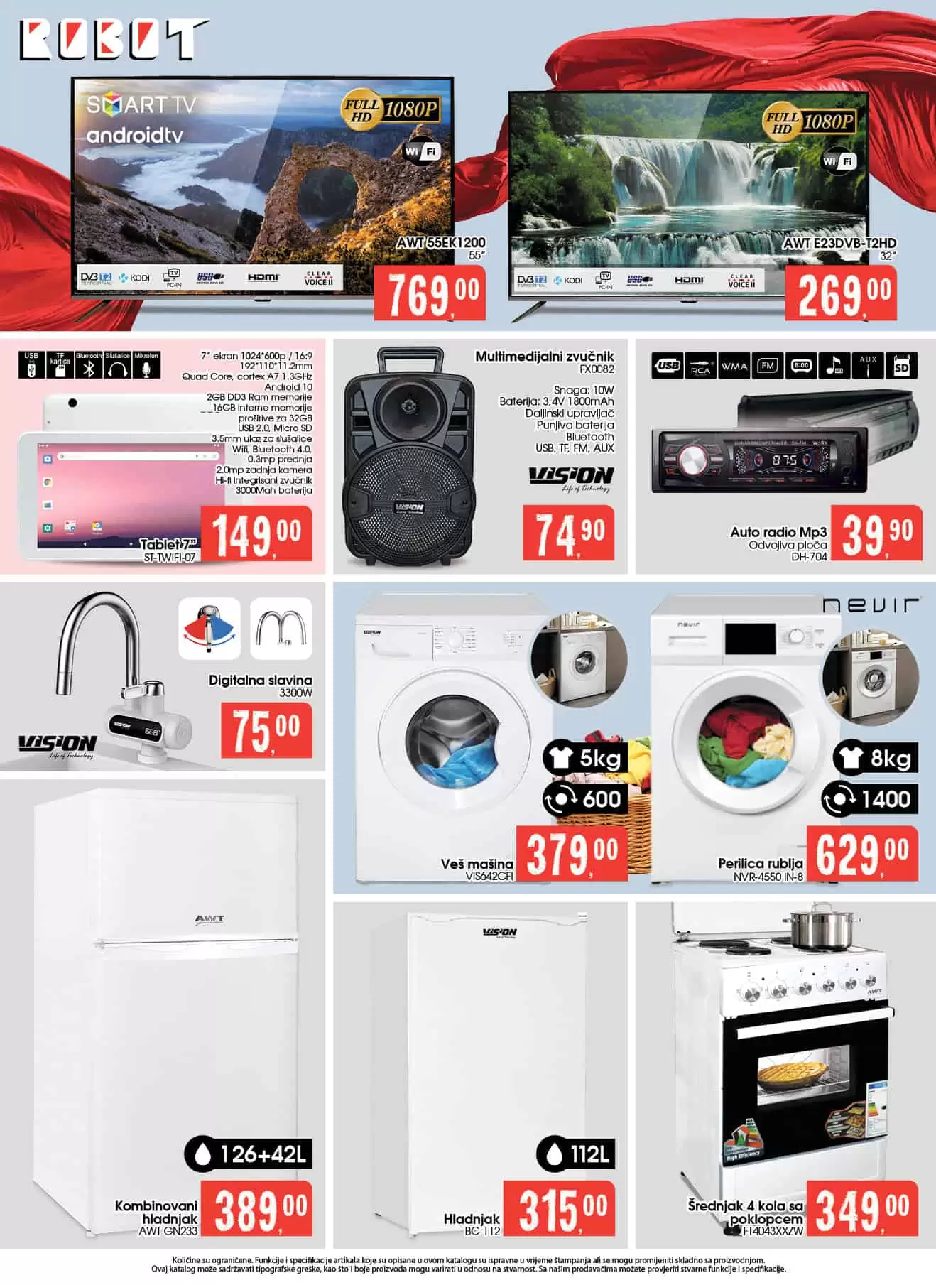 Robot akcijski katalog donosi nam super cijene tehnike, bijele i ugradbene tehnike.