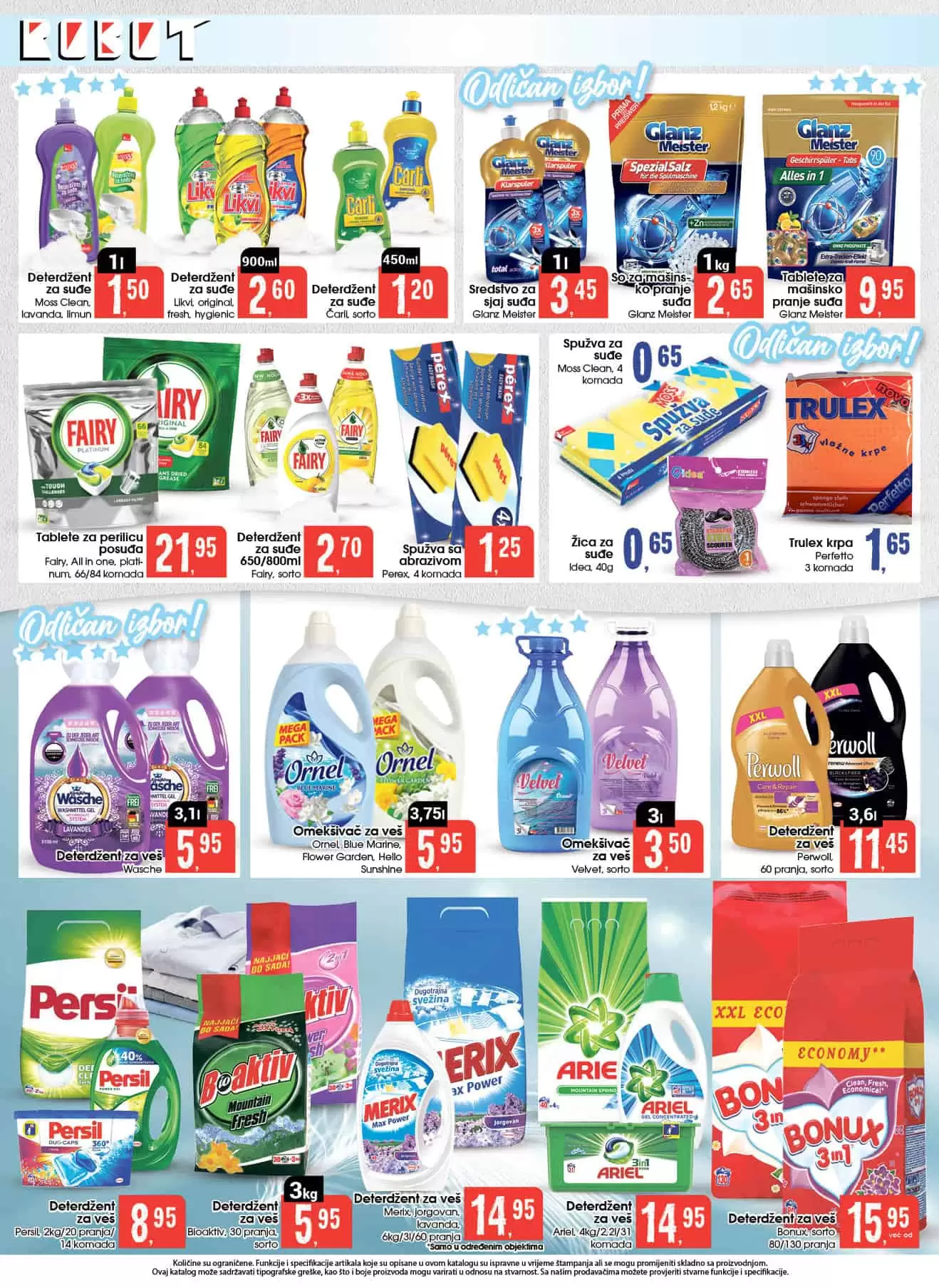 Robot akcijski katalog donosi nam super cijene deterdzenata za ves, omeksivaca za ves