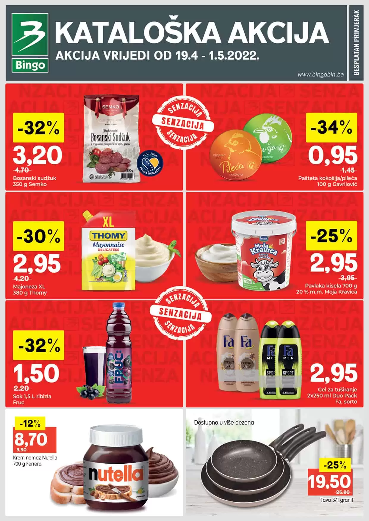 Bingo katalog donosi nam SENZACIONALNE cijene! U novom Bingo kaalogu očekuje vas sniženje hrane, kućne hemije, proizvoda za njegu i ljepotu, te pelena za bebe