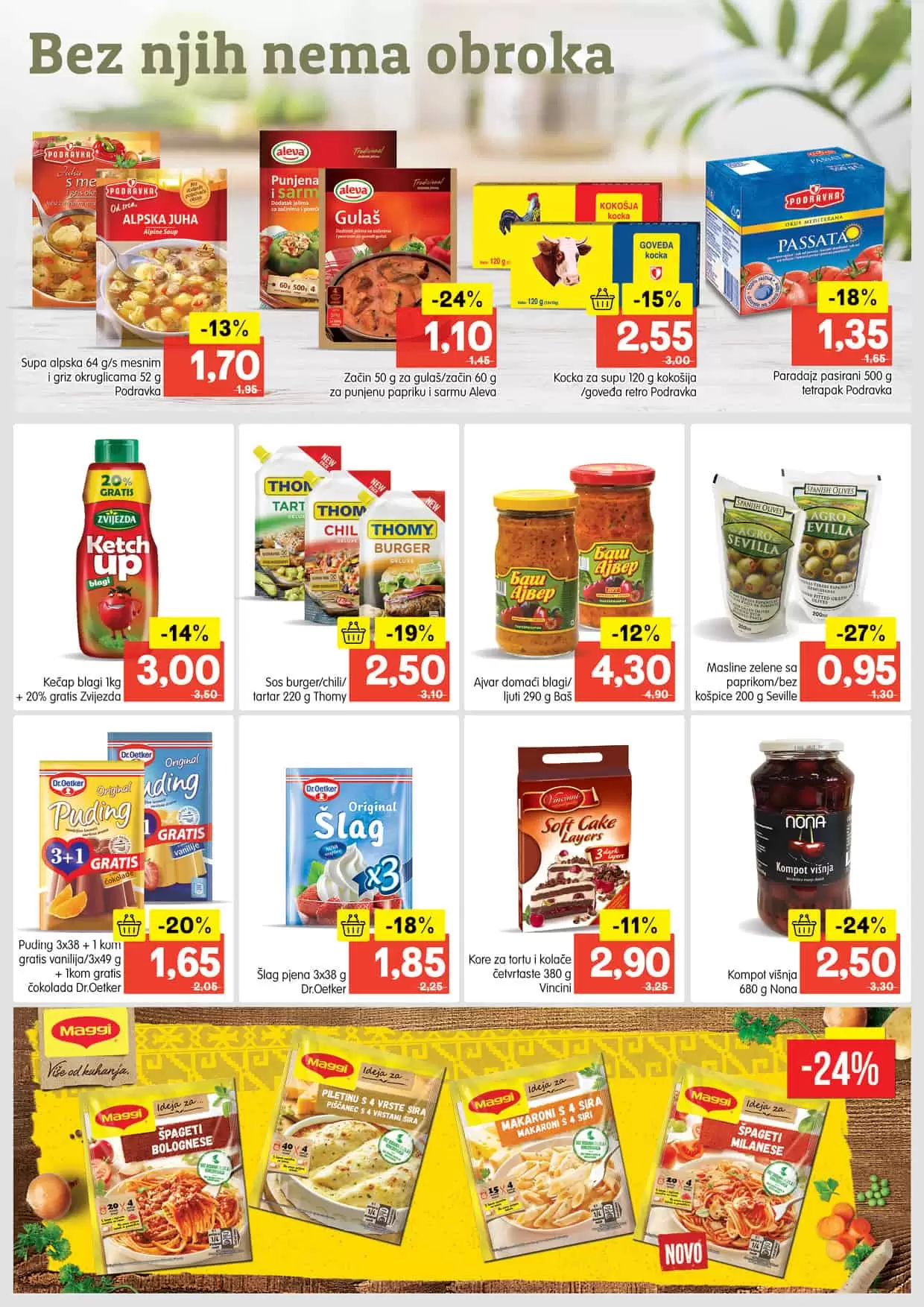 U Bingo prodavnicama pronadjite osnovne proizvode za pripremu ukusnih jela!