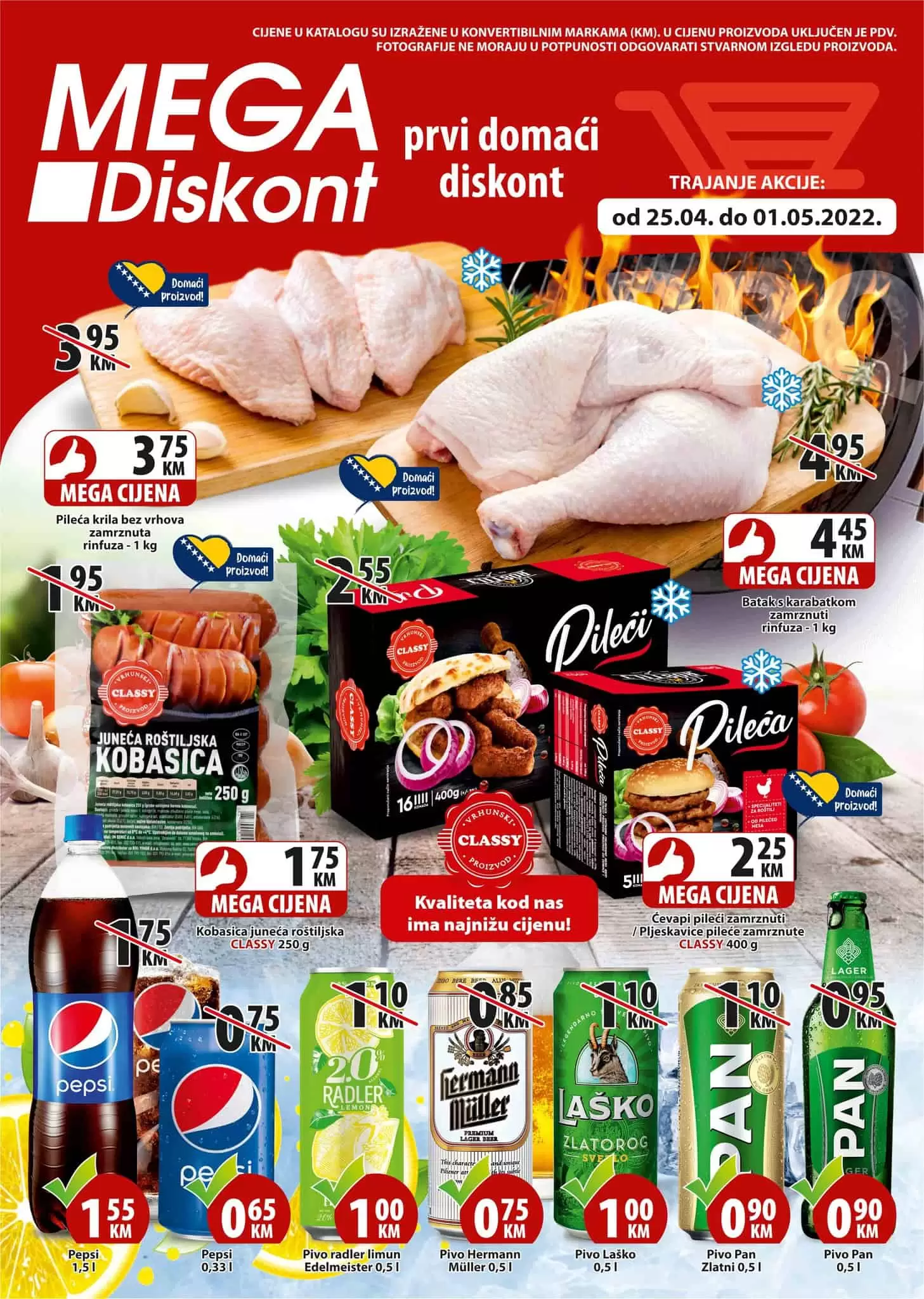 Mega Diskont kataloska akcija donosi nam sjajne akcijske cjene! Posjetite Mega Diskont prodavnice i uzivajte u snizenjima!