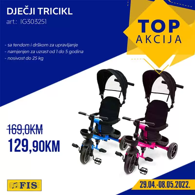 Dječji tricikl samo 129,90 KM! 