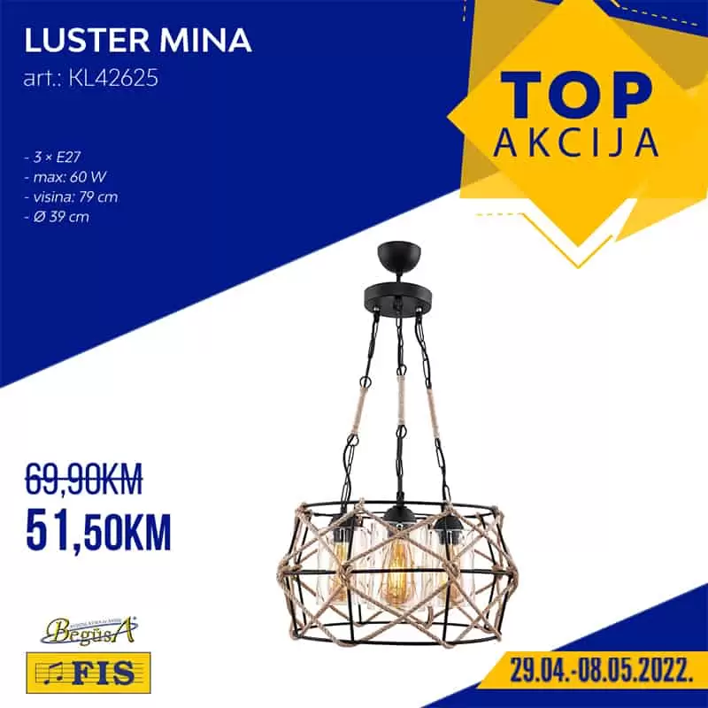 Luster Mina samo 51,50 KM