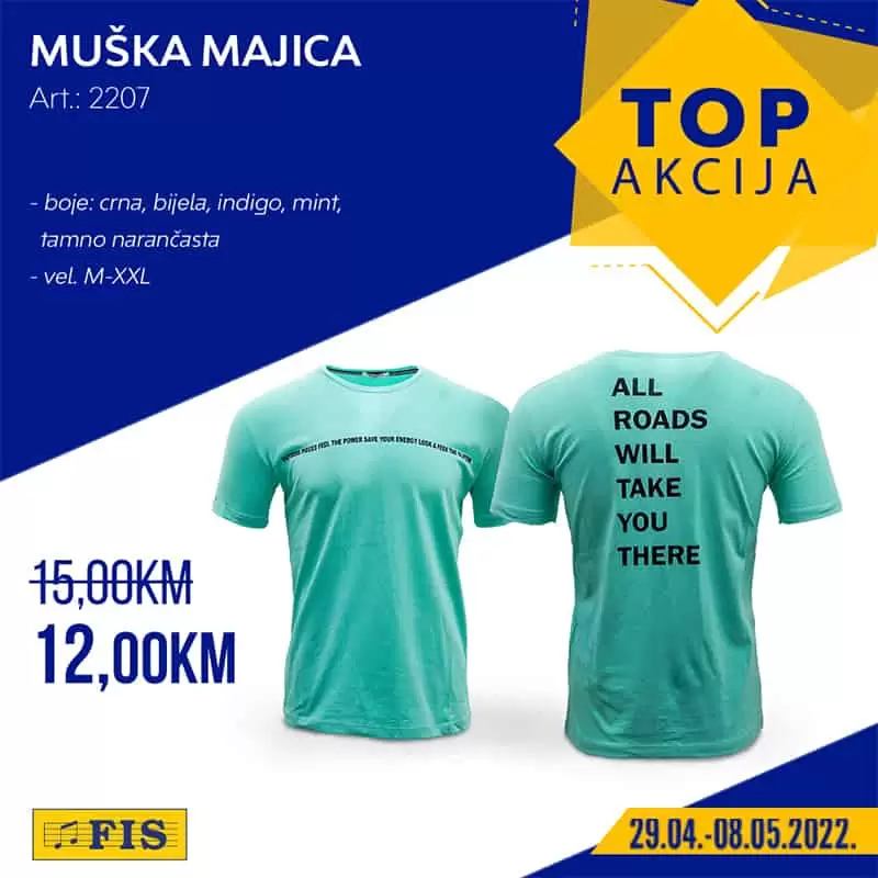 Odličan izbor tekstila u Fis-u! Ženske majice samo 7,90 KM, muške majice samo 12 KM!