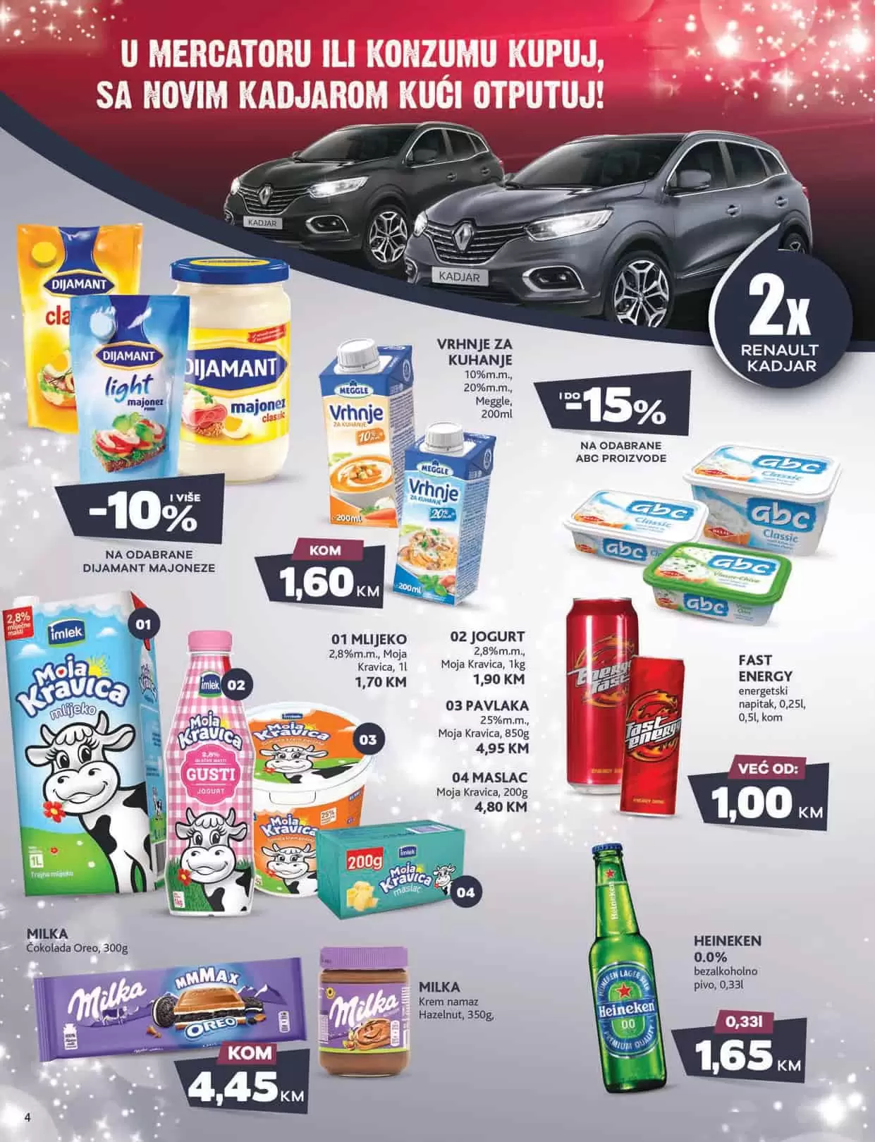 Mercator katalog donosi nam snižene/akcijske cijene prehrame, kucne hemije i opreme, proizvoda za njegu i hiigijenu.