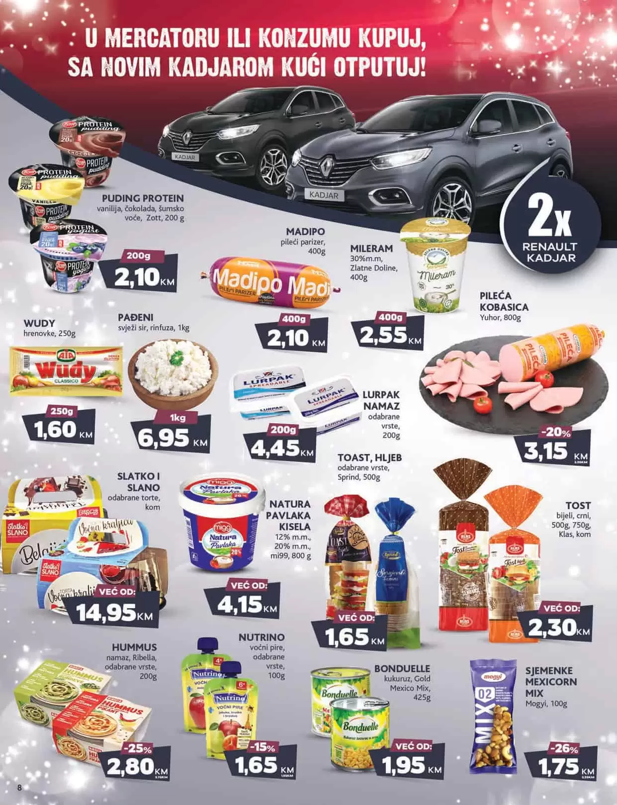 Mercator katalog donosi nam snižene/akcijske cijene prehrame, kucne hemije i opreme, proizvoda za njegu i hiigijenu.