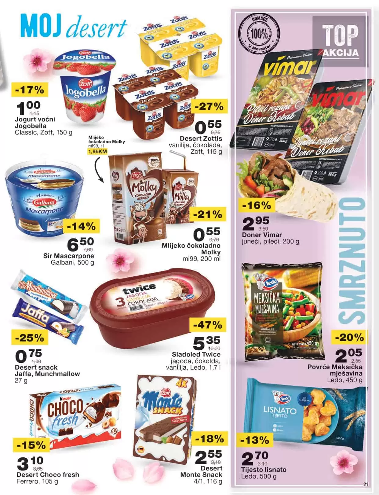 Mercator katalog donosi nam snižene/akcijske cijene prehrame, kucne hemije i opreme, proizvoda za njegu i hiigijenu.