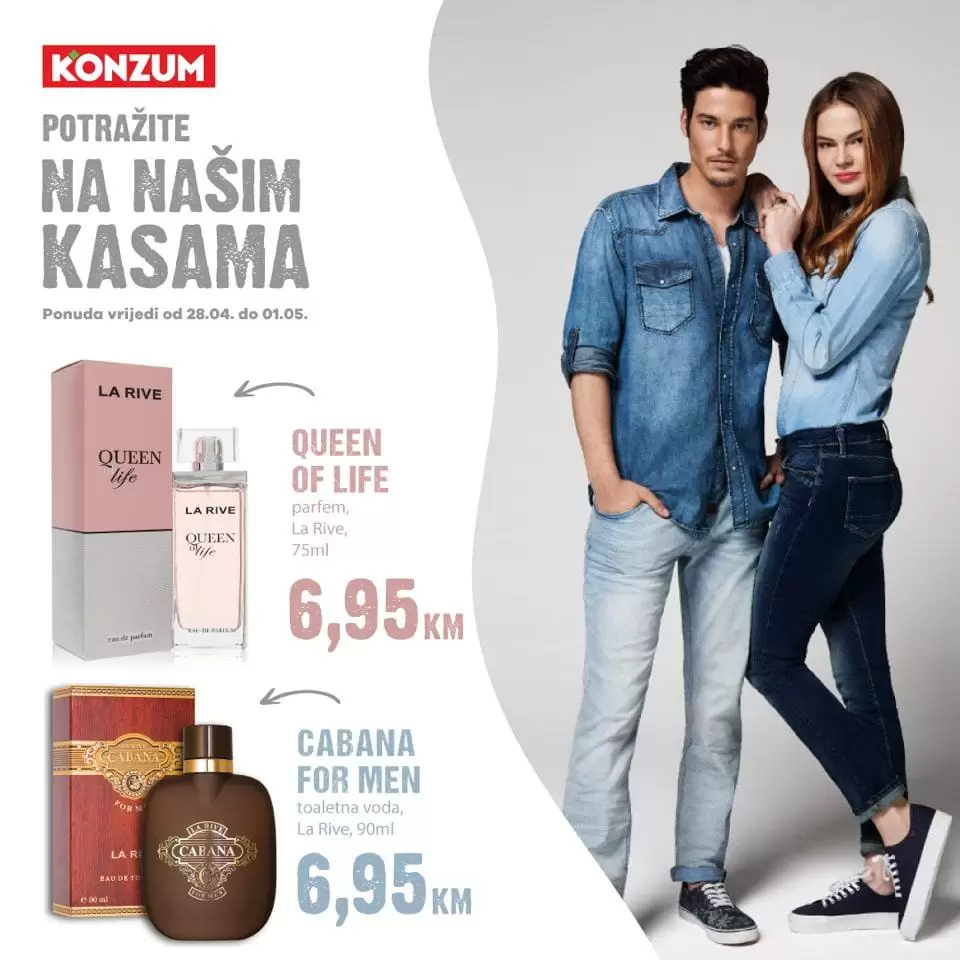 La Rive ženski parfem 75 ml samo 6,95 KM. La Rive Cabana toaletna voda za muškarce 90 ml 6,95 KM