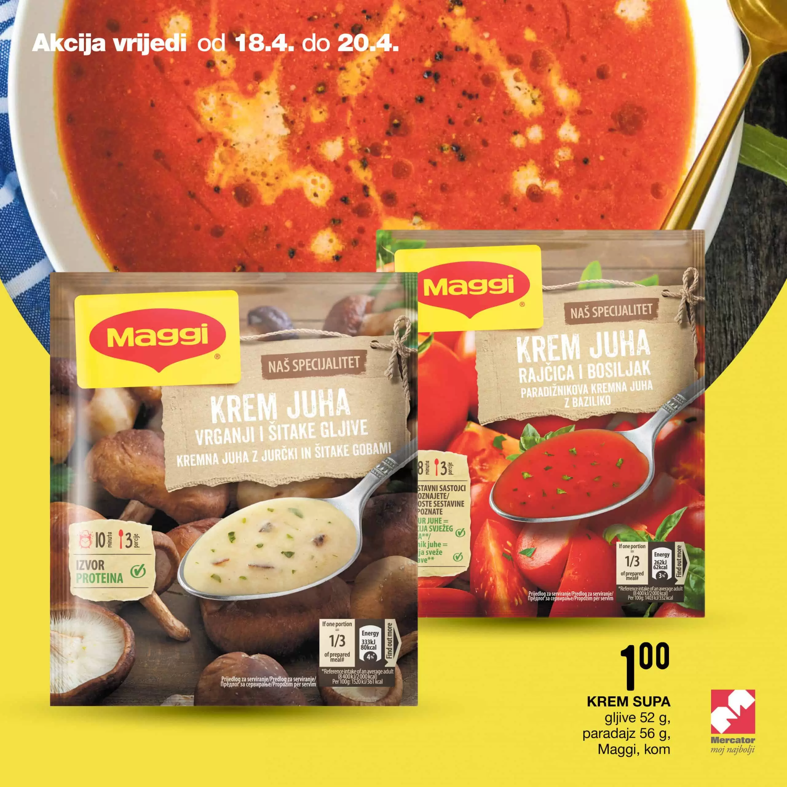 Na Mercator kasama pronadjite TOP ponudu! Krem supa Maggi samo 1 KM!