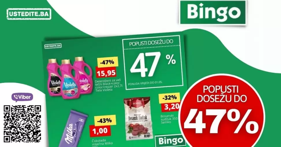Pogledajte i iskoristite sjajne popuste i do 47%! Isplati se! Bingo POPUSTI do 47% do 01.05.2022.