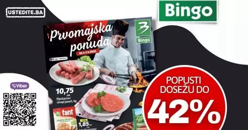 Blizi nam se PRVI MAJ. Pogledajte Bingo katalog ima odličnu ponudu mesa, rostilja, bastenskog namjestaja