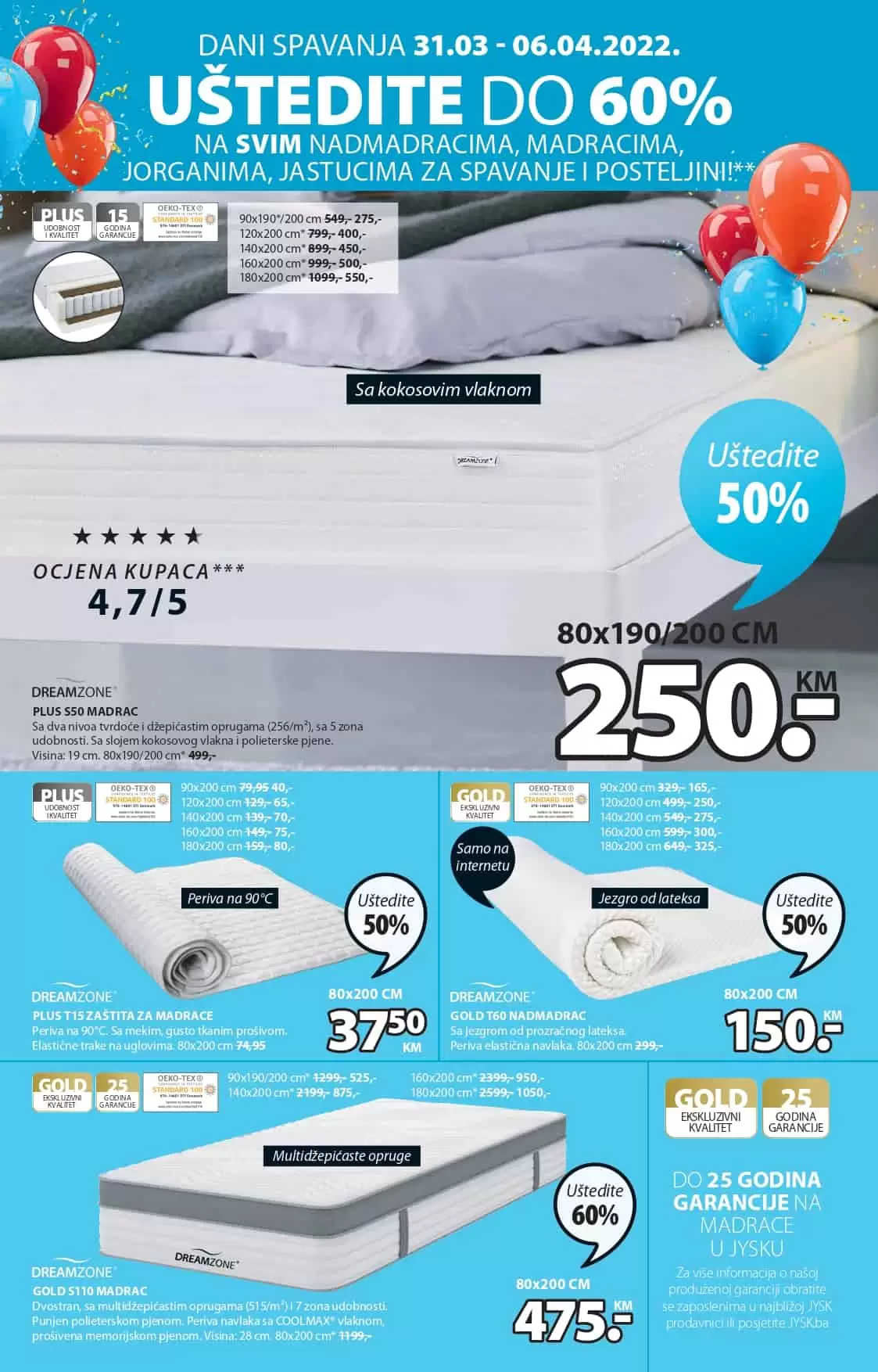 Ukoliko ste ljubitelj JYSK namještaja imamo sjajnu vijest za vas! Jysk slavi 43. rodjendan i tom prilikom daruje nam velike popuste i do 65%! Jysk bastenski namjestaj, jysk tekstil, jysk posteljine, jysk ormari samo je mali dio kategrija na kojima vas ocekujuu snizenja. 