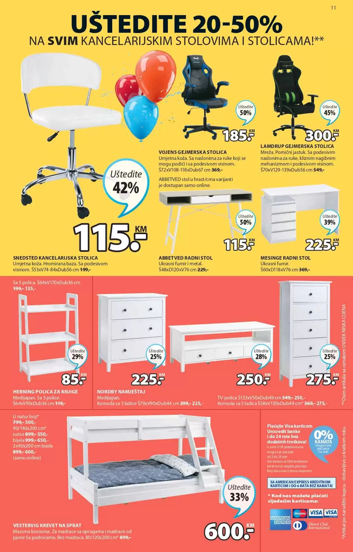 Ukoliko ste ljubitelj JYSK namještaja imamo sjajnu vijest za vas! Jysk slavi 43. rodjendan i tom prilikom daruje nam velike popuste i do 65%! Jysk bastenski namjestaj, jysk tekstil, jysk posteljine, jysk ormari samo je mali dio kategrija na kojima vas ocekujuu snizenja. 